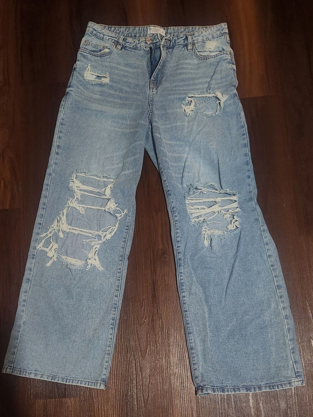 Bluenotes Light Blue Distressed Wide Leg Jeans